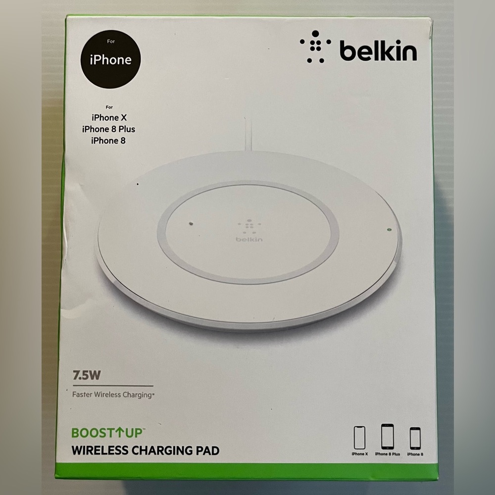 Belkin white iPhone wireless charging pad 7.5w